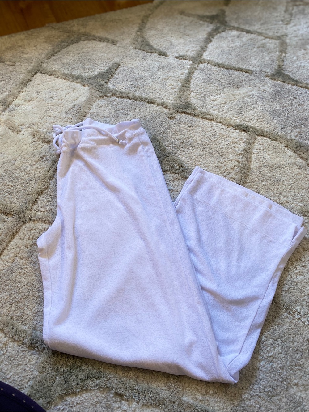 J Valdi White Lightweight Drawstring Beach Cover Up Pants Size Medium